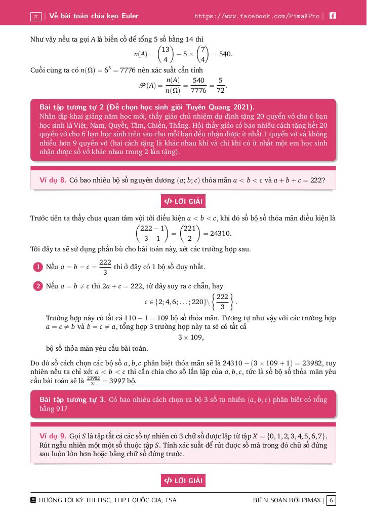 chuyên đề về bài toán chia kẹo euler 5