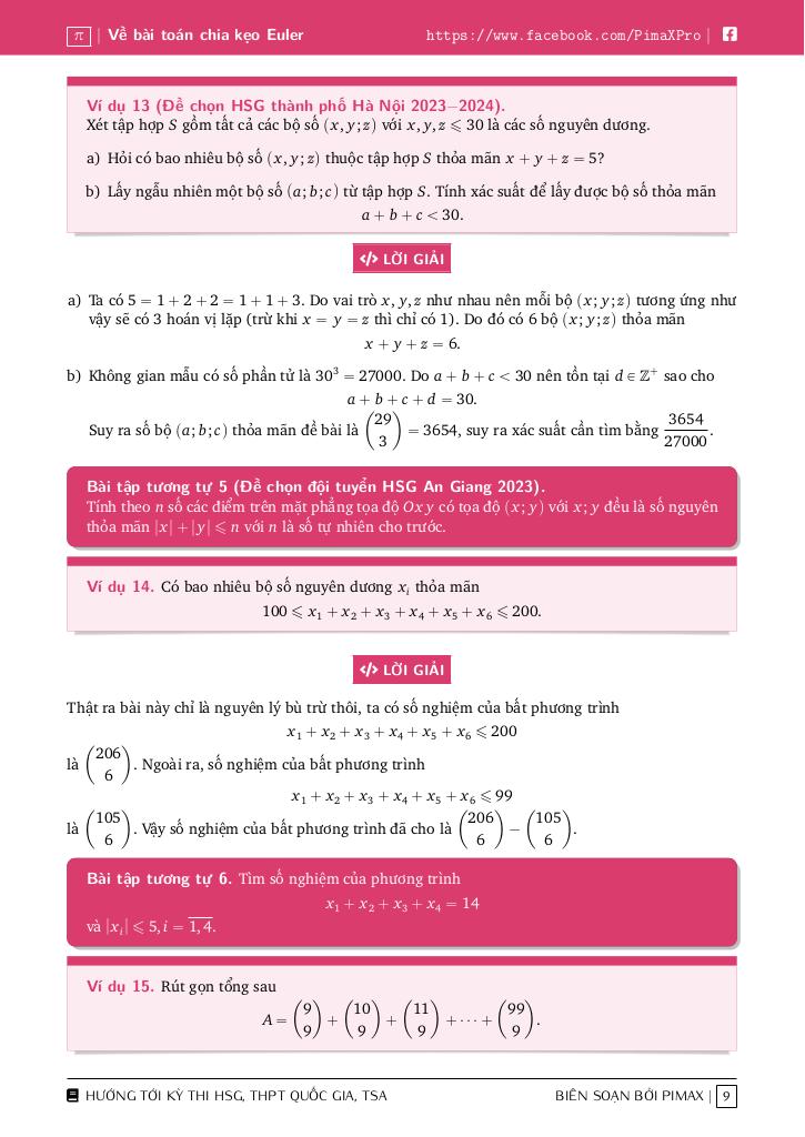 chuyên đề về bài toán chia kẹo euler 8