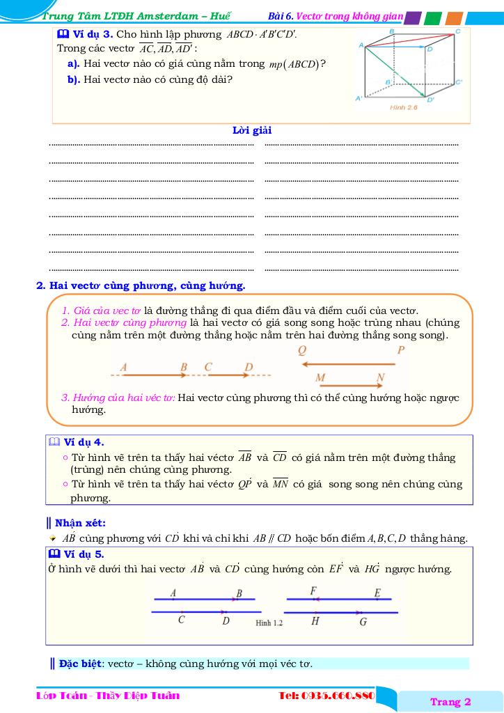 chuyên đề vectơ và hệ trục tọa độ trong không gian – diệp tuân 1