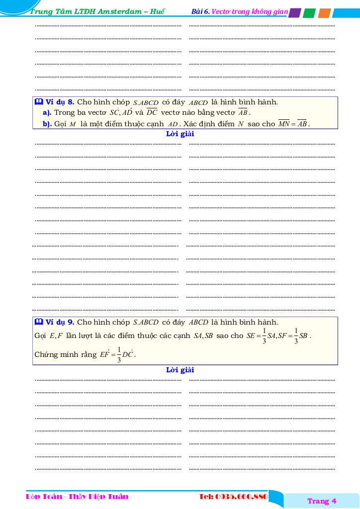 chuyên đề vectơ và hệ trục tọa độ trong không gian – diệp tuân 3