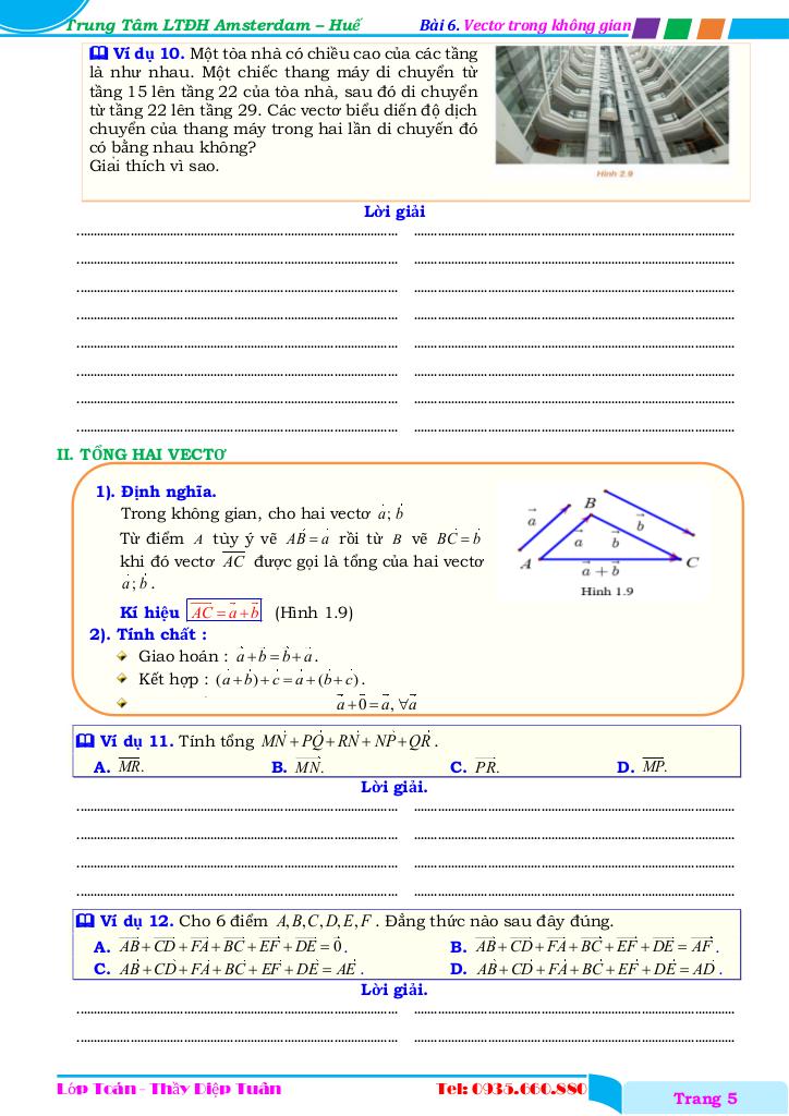 chuyên đề vectơ và hệ trục tọa độ trong không gian – diệp tuân 4