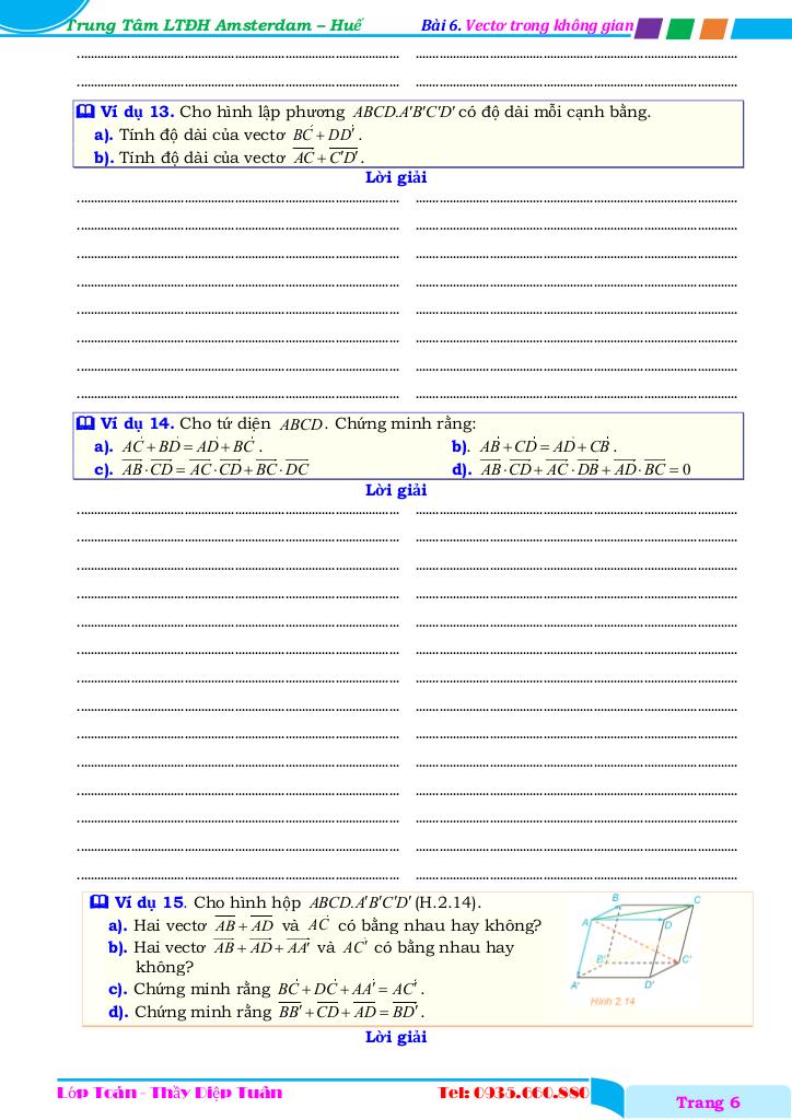 chuyên đề vectơ và hệ trục tọa độ trong không gian – diệp tuân 5