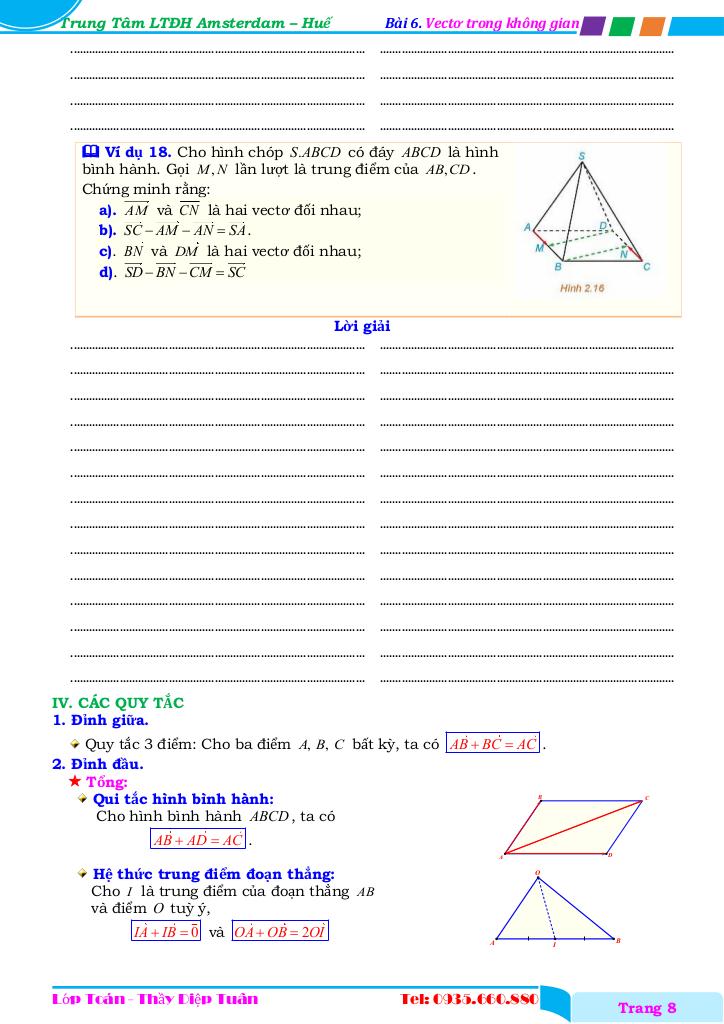 chuyên đề vectơ và hệ trục tọa độ trong không gian – diệp tuân 7