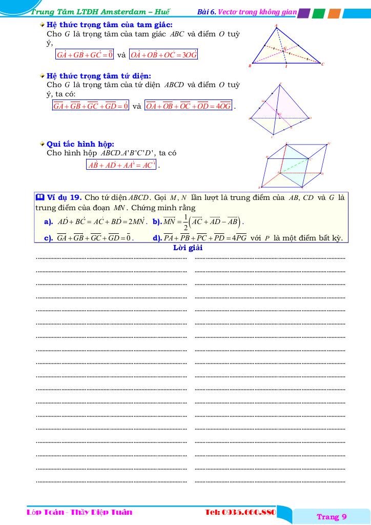 chuyên đề vectơ và hệ trục tọa độ trong không gian – diệp tuân 8