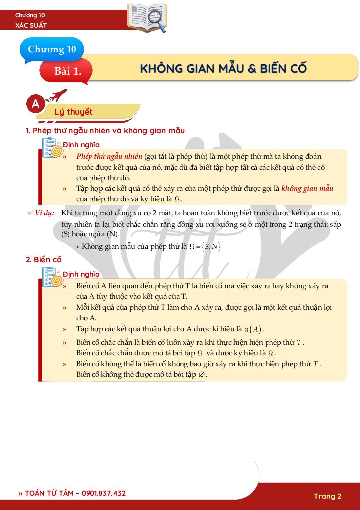 chuyên đề xác suất toán 10 2