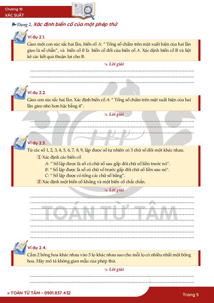 chuyên đề xác suất toán 10 5