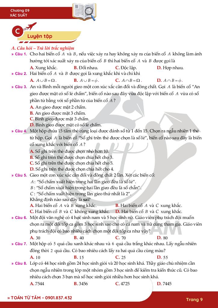 chuyên đề xác suất toán 11 9
