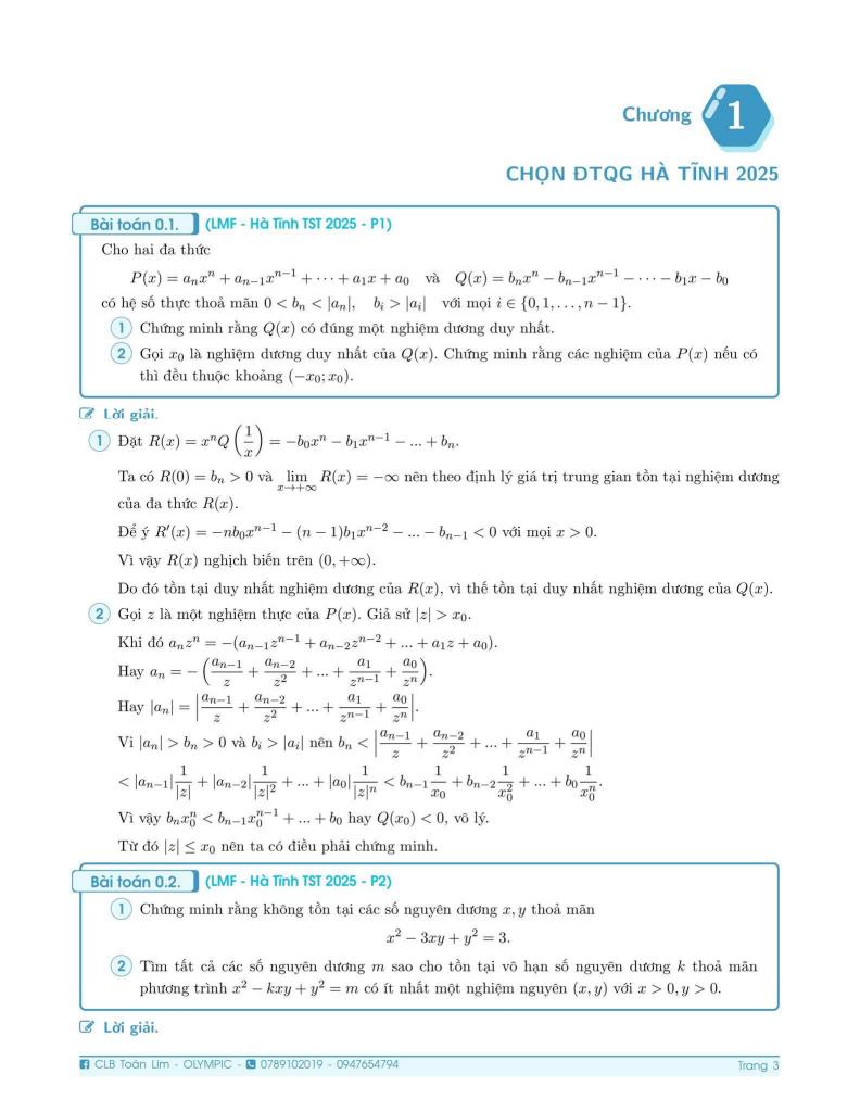 đề chọn đội tuyển thi hsg qg môn toán thpt năm 2025 – 2026 sở gd&đt hà tĩnh 2