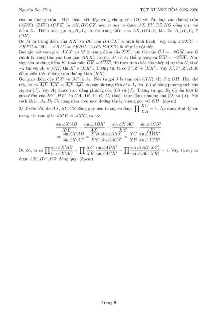 đề chọn đội tuyển thi hsg qg môn toán thpt năm 2025 – 2026 sở gd&đt khánh hòa 8