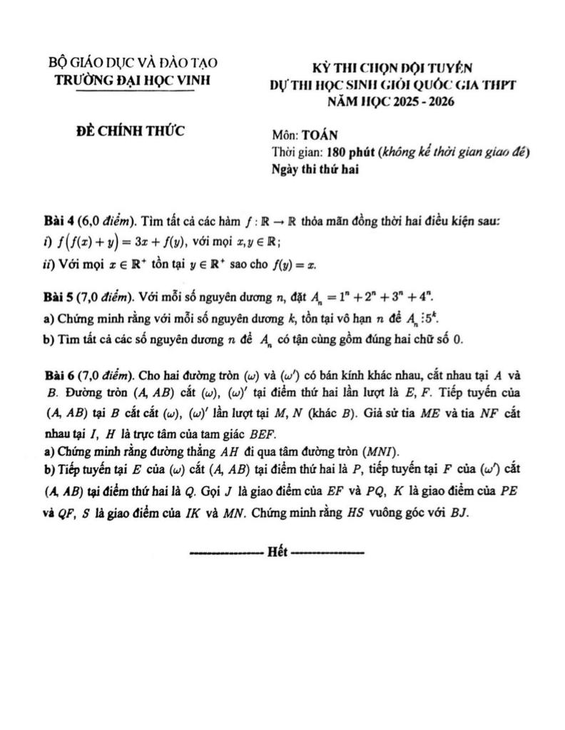 đề chọn đt thi hsg qg toán thpt năm 2025 – 2026 trường chuyên đh vinh – nghệ an 1
