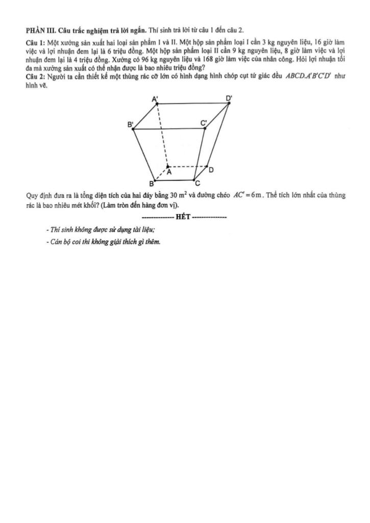 đề chọn học sinh giỏi tỉnh toán 12 năm 2025 – 2026 sở gd&đt nghệ an 3