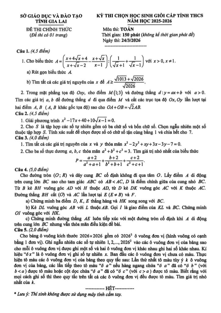 đề chọn học sinh giỏi tỉnh toán thcs năm 2025 – 2026 sở gd&đt gia lai - hình 1