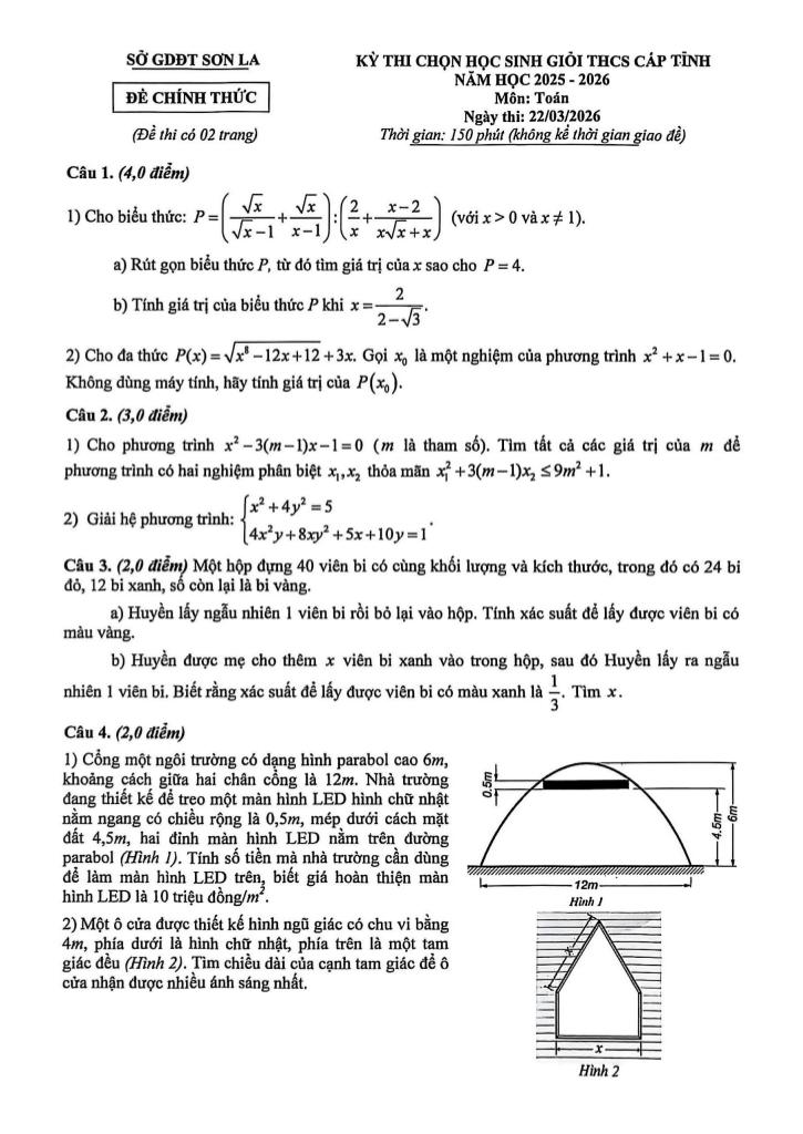 đề chọn học sinh giỏi tỉnh toán thcs năm 2025 – 2026 sở gd&đt sơn la - hình 1