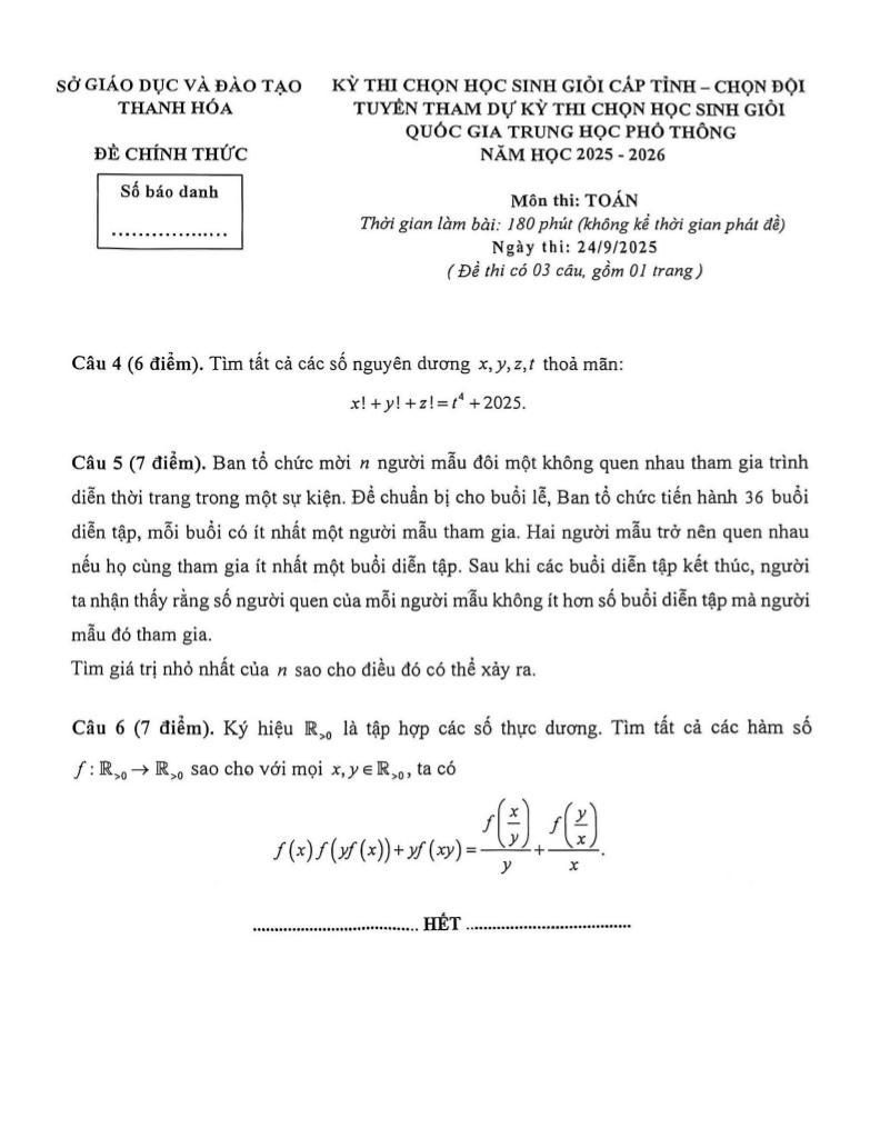 đề chọn học sinh giỏi tỉnh toán thpt năm 2025 – 2026 sở gd&đt thanh hóa 1