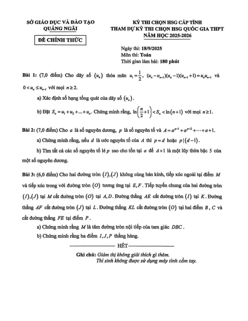 đề chọn hsg tỉnh dự thi qg môn toán thpt năm 2025 – 2026 sở gd&đt quảng ngãi 0