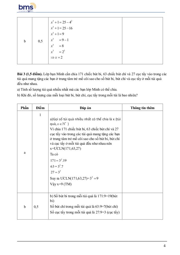 đề cuối học kì 1 toán 6 năm 2024 – 2025 trường ban mai school – hà nội 3