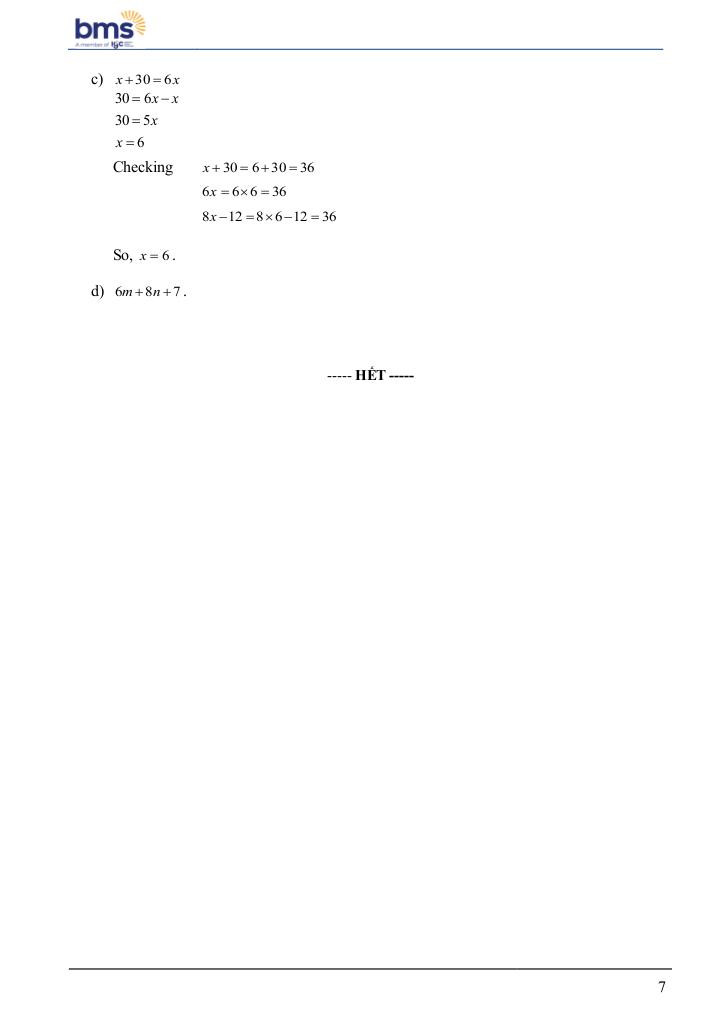 đề cuối học kì 1 toán 6 năm 2024 – 2025 trường ban mai school – hà nội 6