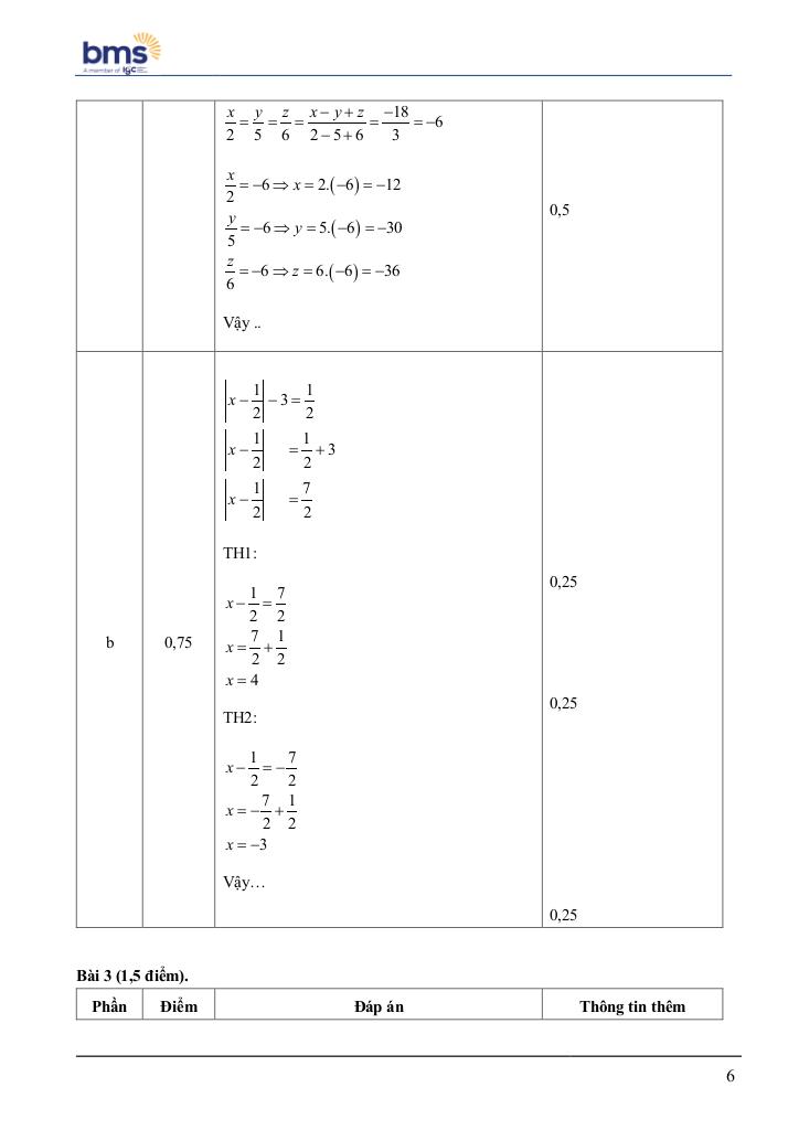 đề cuối học kì 1 toán 7 năm 2024 – 2025 trường ban mai school – hà nội 5