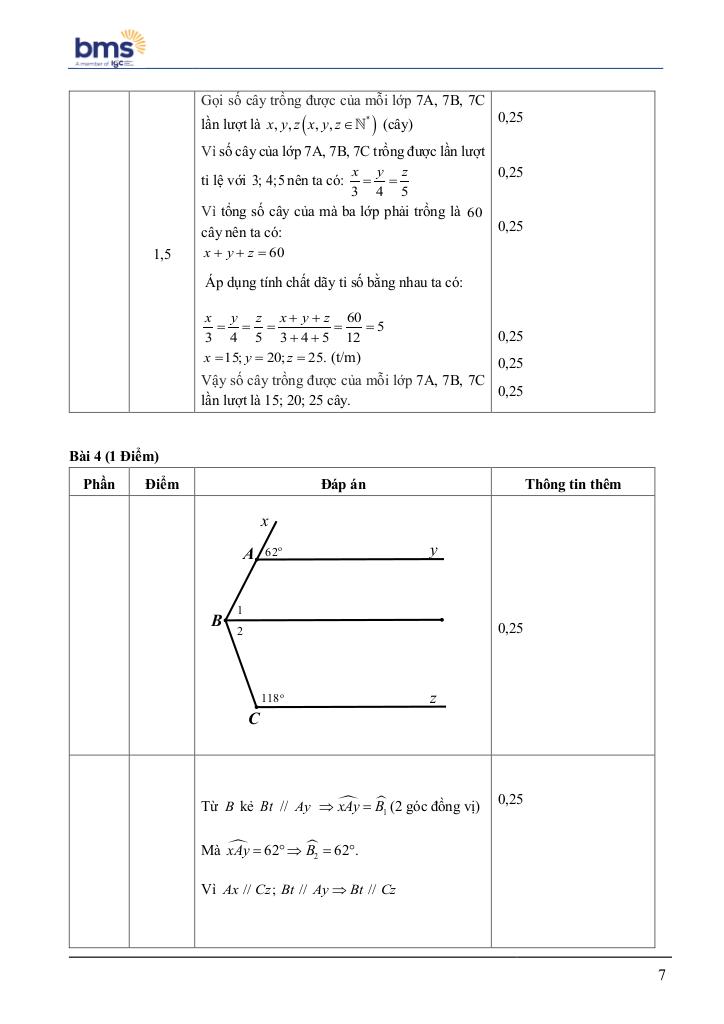 đề cuối học kì 1 toán 7 năm 2024 – 2025 trường ban mai school – hà nội 6