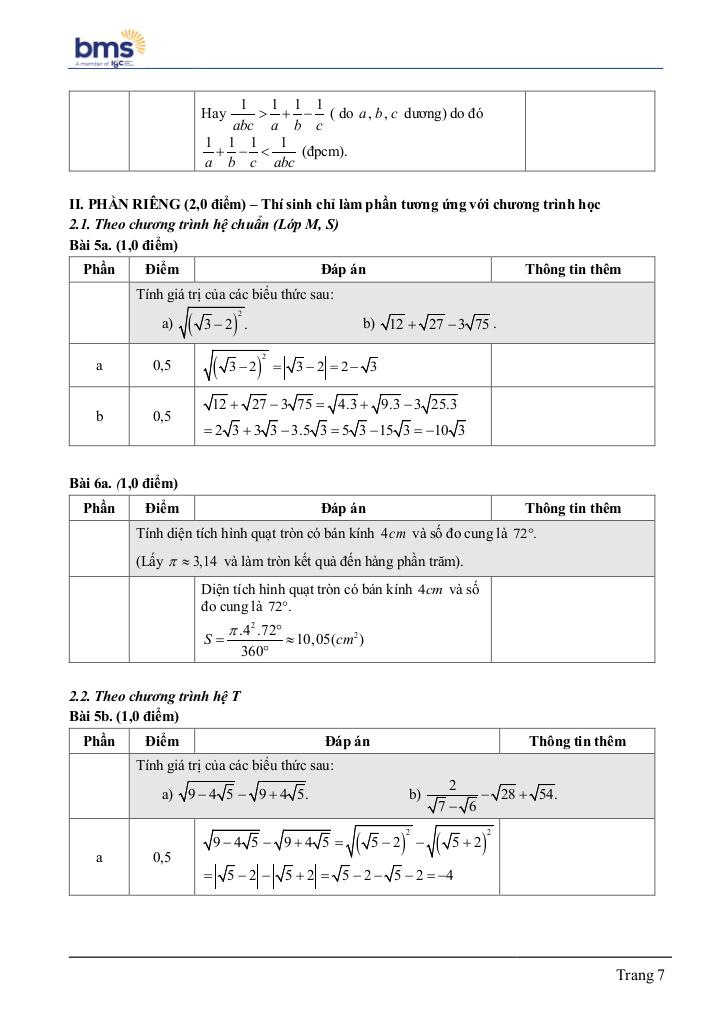 đề cuối học kì 1 toán 9 năm 2024 – 2025 trường ban mai school – hà nội 6