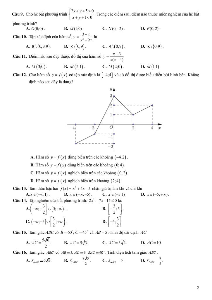 đề cuối học kỳ 1 toán 10 năm 2024 – 2025 trường ischool nha trang – khánh hòa 1
