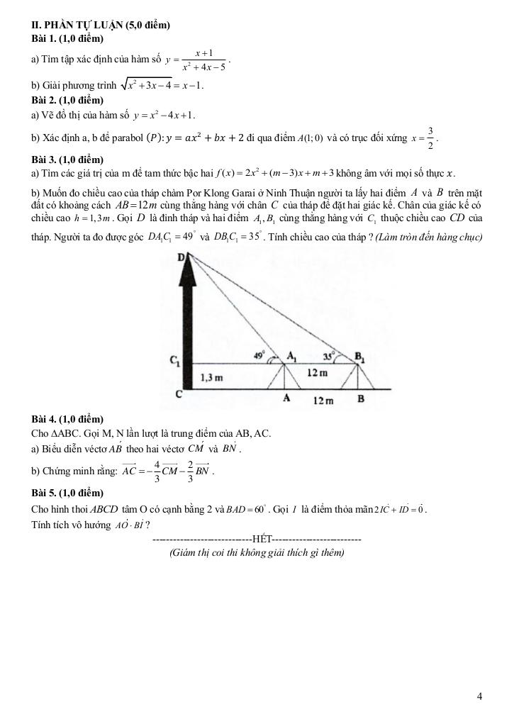 đề cuối học kỳ 1 toán 10 năm 2024 – 2025 trường ischool nha trang – khánh hòa 3