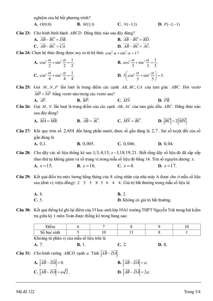 đề cuối học kỳ 1 toán 10 năm 2024 – 2025 trường thpt nguyễn trãi – quảng bình 6