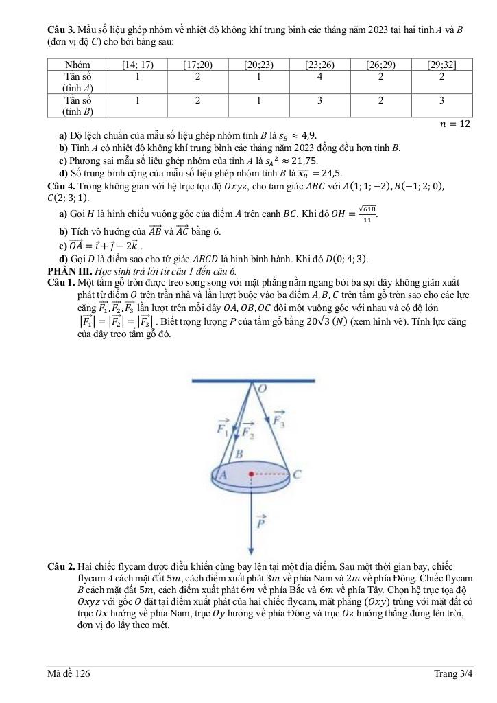 đề cuối học kỳ 1 toán 12 năm 2024 – 2025 trường ischool nha trang – khánh hòa 6