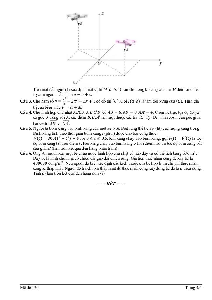 đề cuối học kỳ 1 toán 12 năm 2024 – 2025 trường ischool nha trang – khánh hòa 7