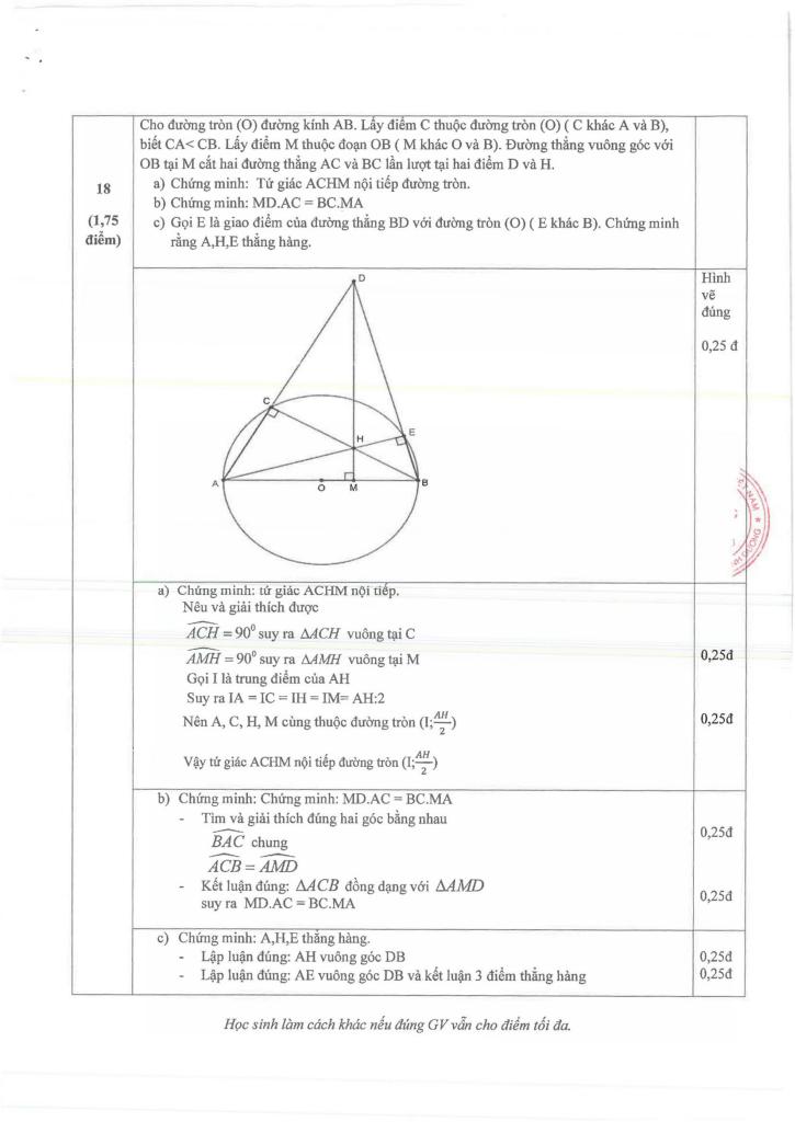 đề cuối học kỳ 2 toán 9 năm 2024 – 2025 sở gd&đt bình dương 9