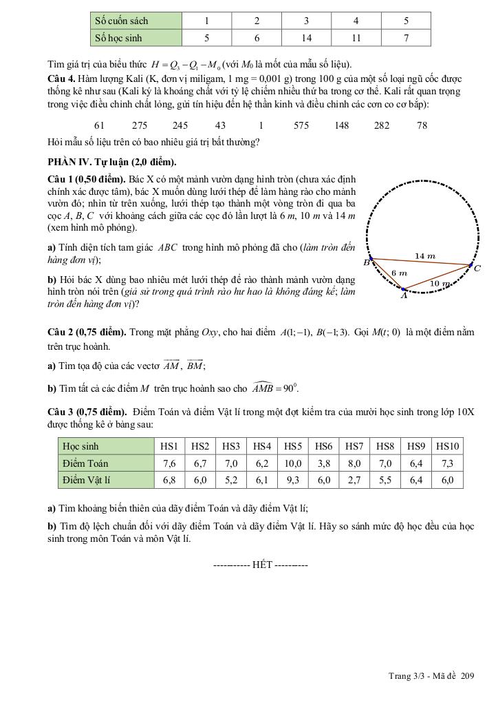 đề cuối kì 1 toán 10 năm 2024 – 2025 trường thpt gia hội – tt huế 5