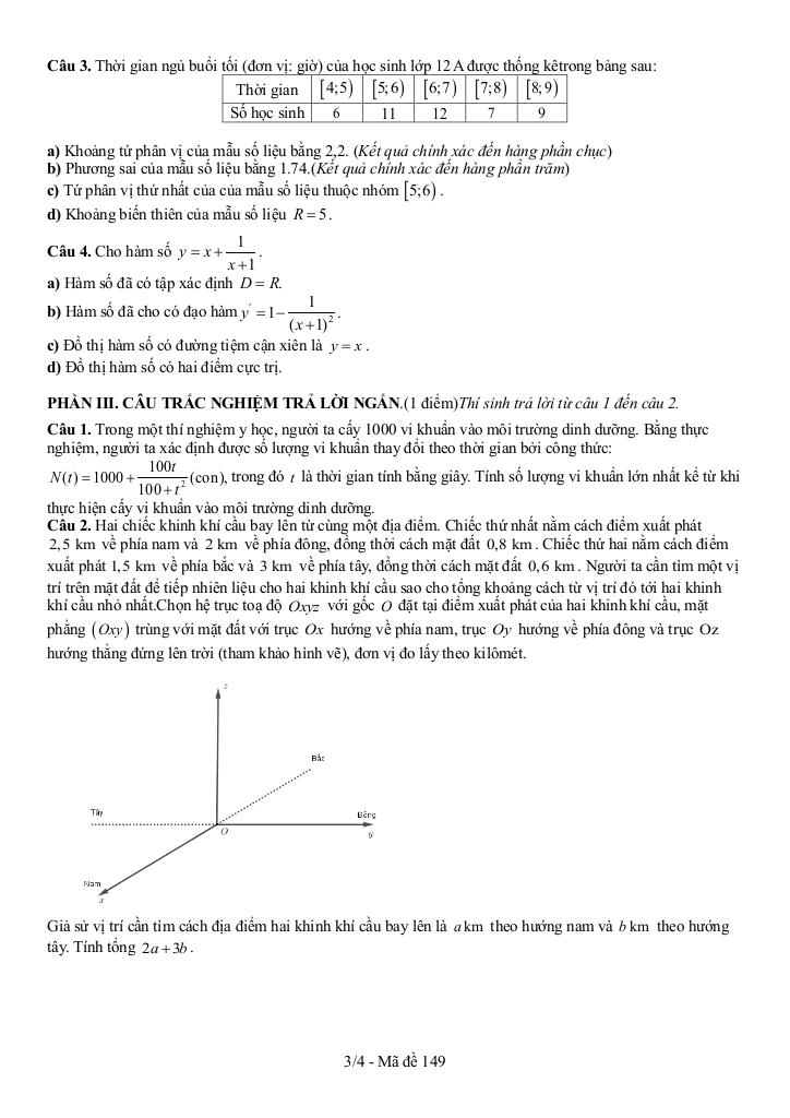 đề cuối kì 1 toán 12 năm 2024 – 2025 trường thpt trần quang diệu – quảng ngãi 2