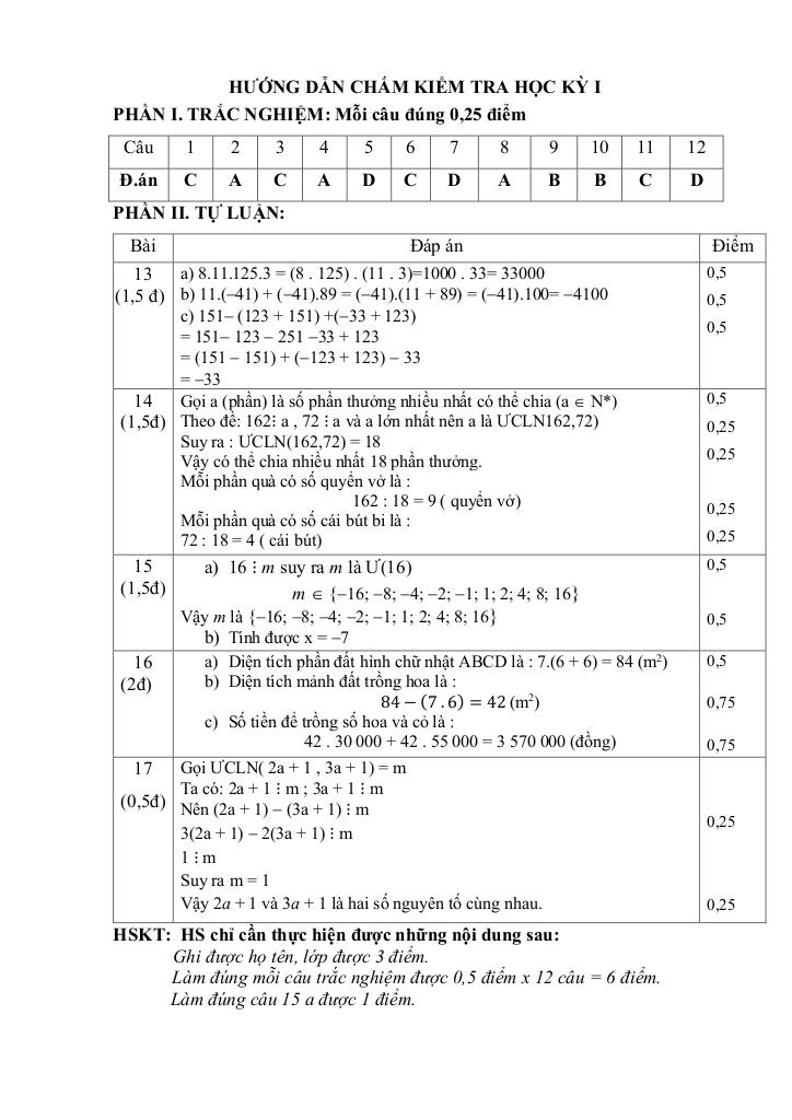 đề cuối kì 1 toán 6 năm 2024 – 2025 trường thcs nguyễn công trứ – đà nẵng 2