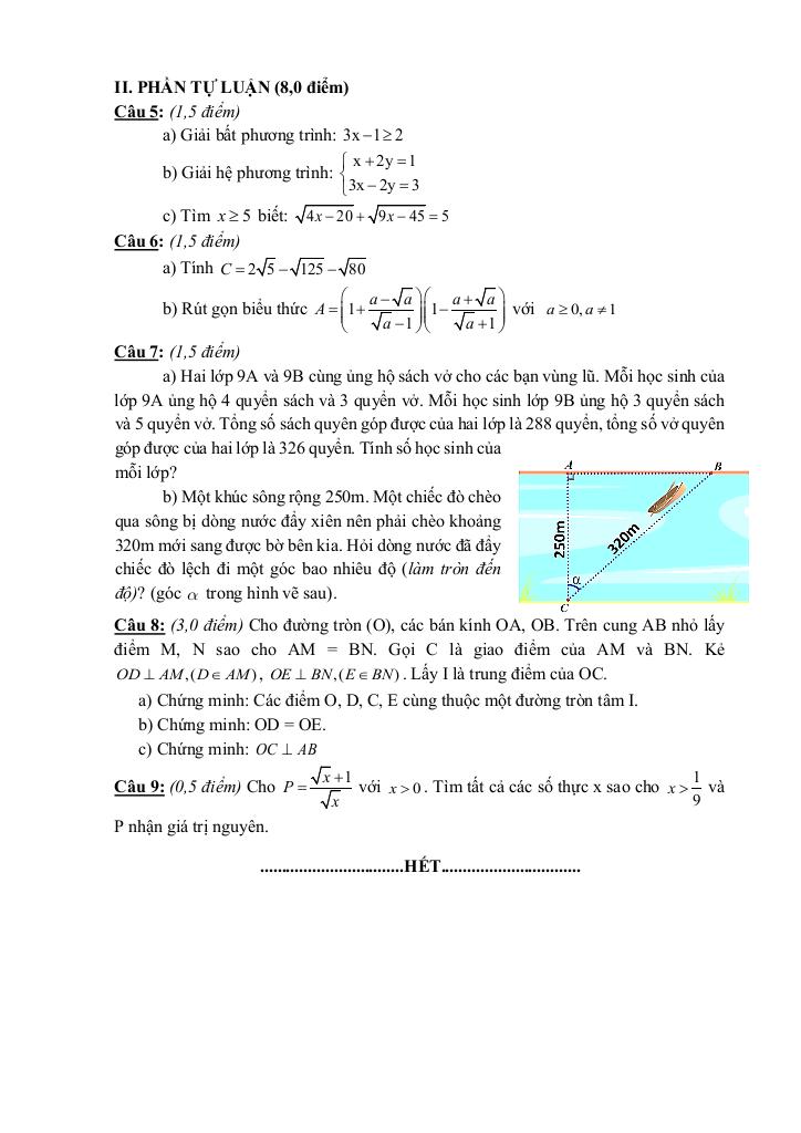 đề cuối kì 1 toán 9 năm 2024 – 2025 trường thcs nguyễn công trứ – đà nẵng 5