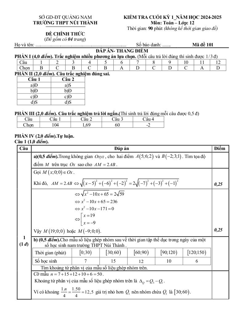 đề cuối kỳ 1 toán 12 năm 2024 – 2025 trường thpt núi thành – quảng nam 8