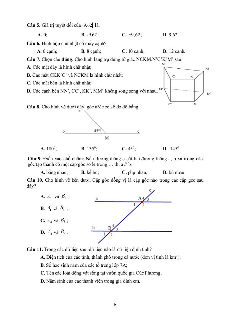 đề cương cuối học kì 1 toán 7 năm 2025 – 2026 trường thcs long toàn – tp hcm 5