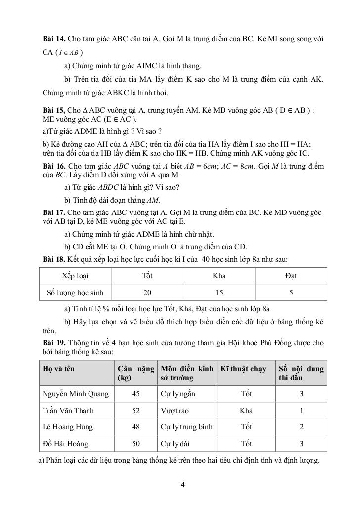 đề cương cuối học kì 1 toán 8 năm 2025 – 2026 trường thcs long toàn – tp hcm 3