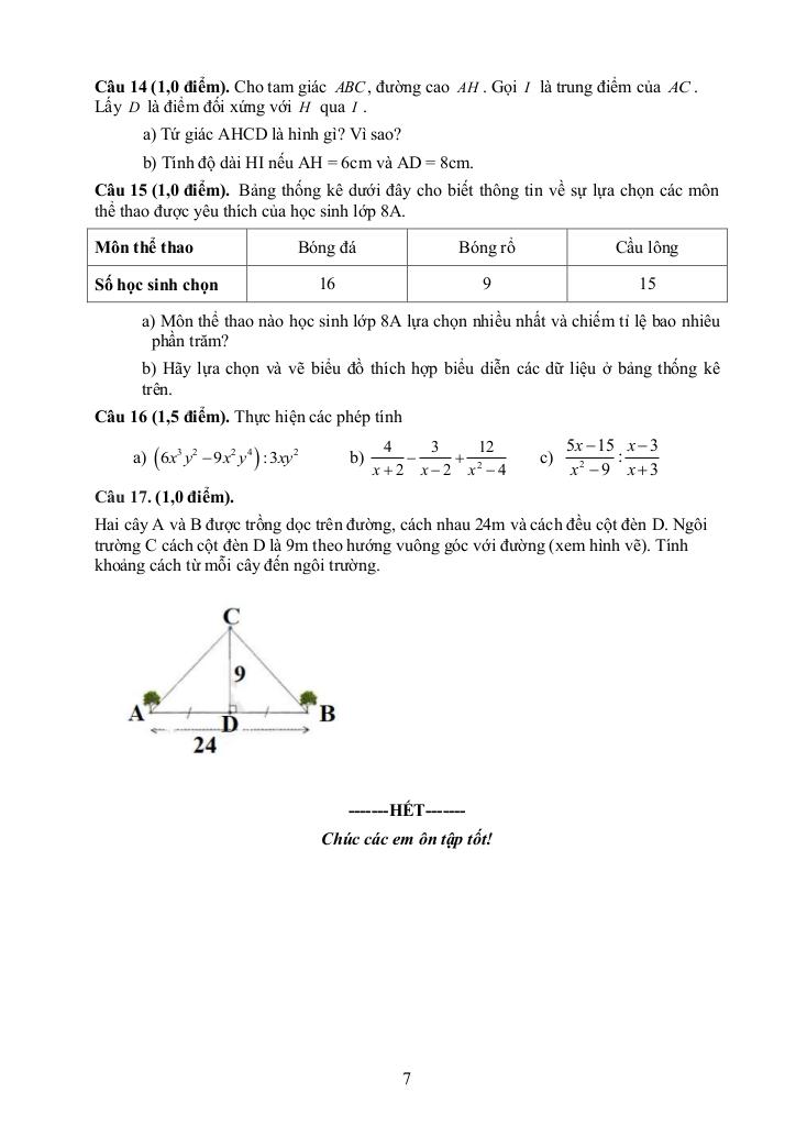 đề cương cuối học kì 1 toán 8 năm 2025 – 2026 trường thcs long toàn – tp hcm 6