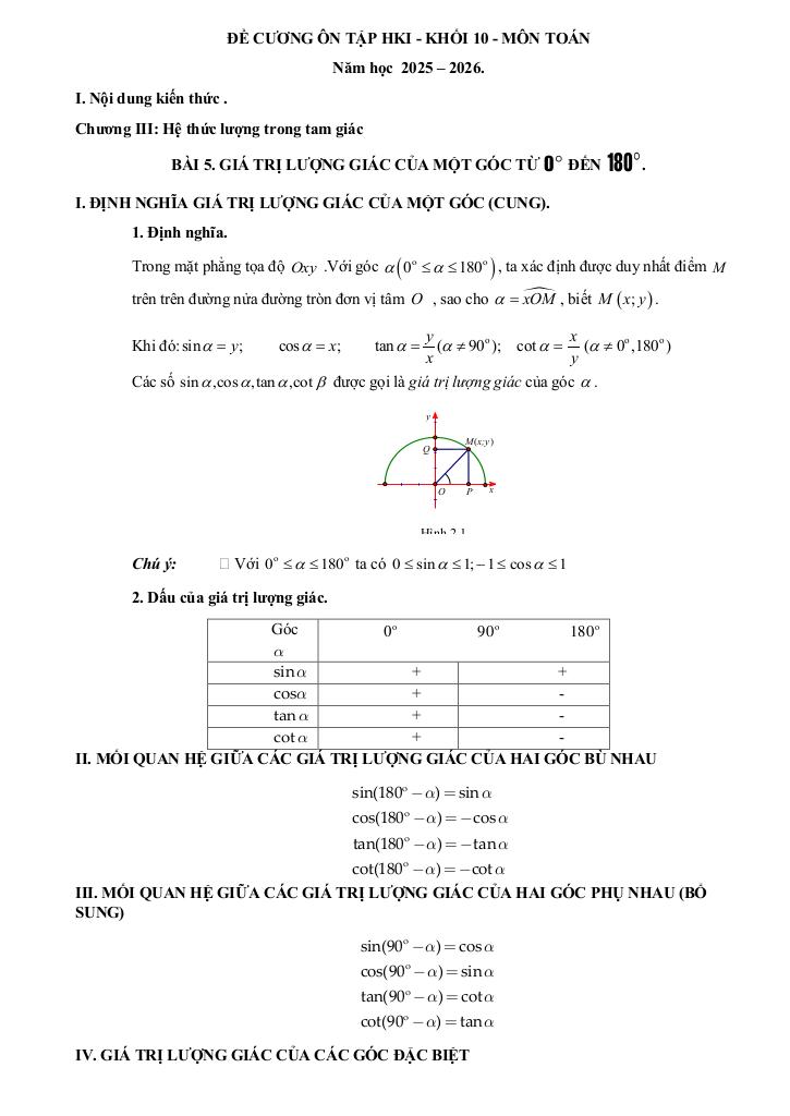đề cương cuối kỳ 1 toán 10 năm 2025 – 2026 trường thpt đức trọng – lâm đồng 0
