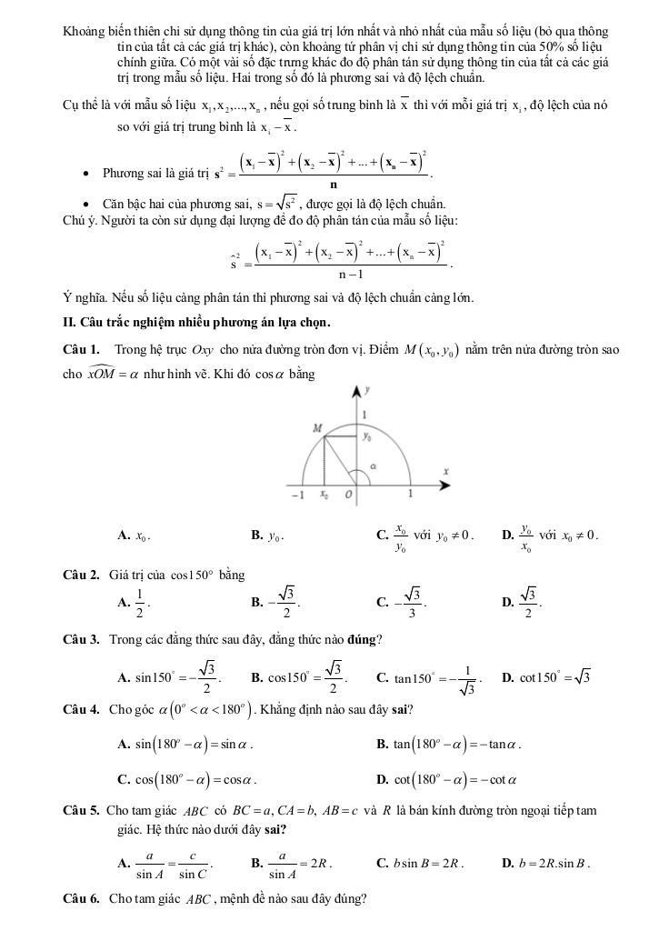 đề cương cuối kỳ 1 toán 10 năm 2025 – 2026 trường thpt đức trọng – lâm đồng 8