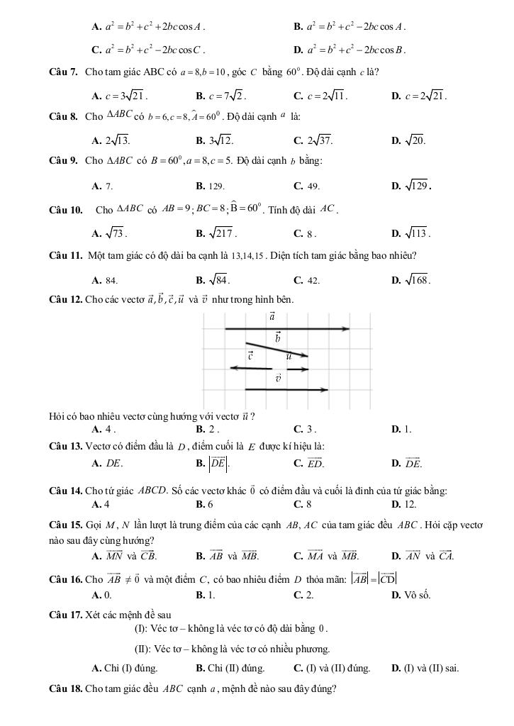đề cương cuối kỳ 1 toán 10 năm 2025 – 2026 trường thpt đức trọng – lâm đồng 9