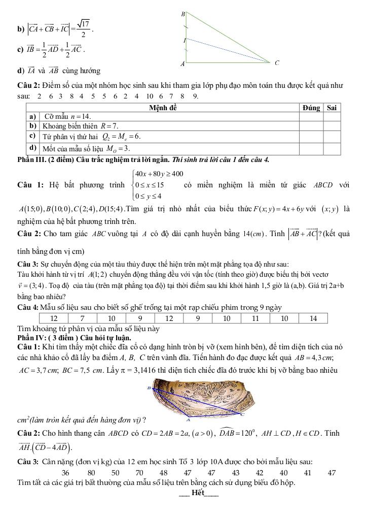 đề cương cuối kỳ 1 toán 10 năm 2025 – 2026 trường thpt thanh khê – đà nẵng 6