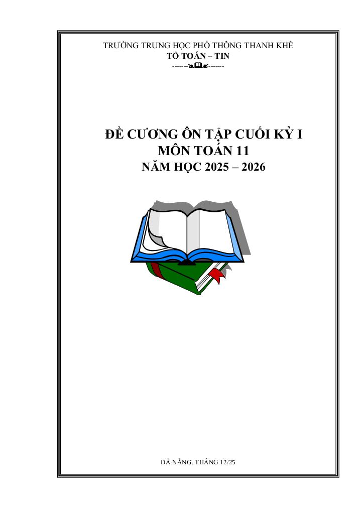 đề cương cuối kỳ 1 toán 11 năm 2025 – 2026 trường thpt thanh khê – đà nẵng - hình 1