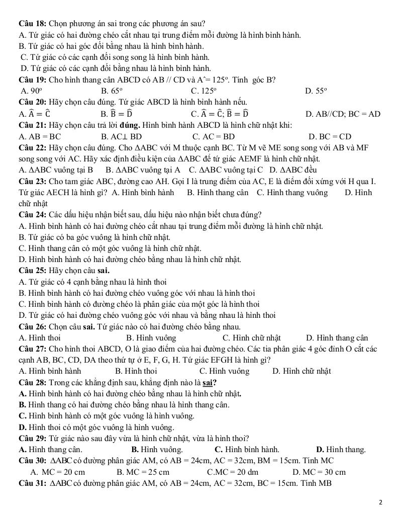 đề cương cuối kỳ 1 toán 8 năm 2025 – 2026 trường thcs phan đình phùng – đà nẵng 1