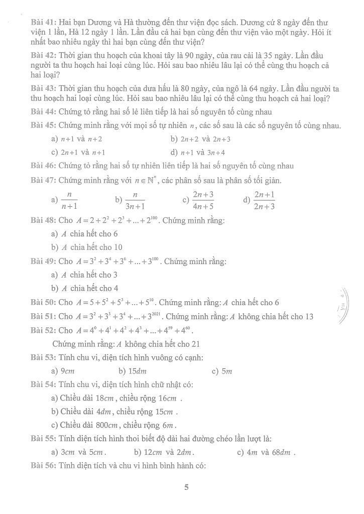 đề cương giữa học kì 1 toán 6 năm 2025 – 2026 trường thcs thọ lộc – hà nội 4