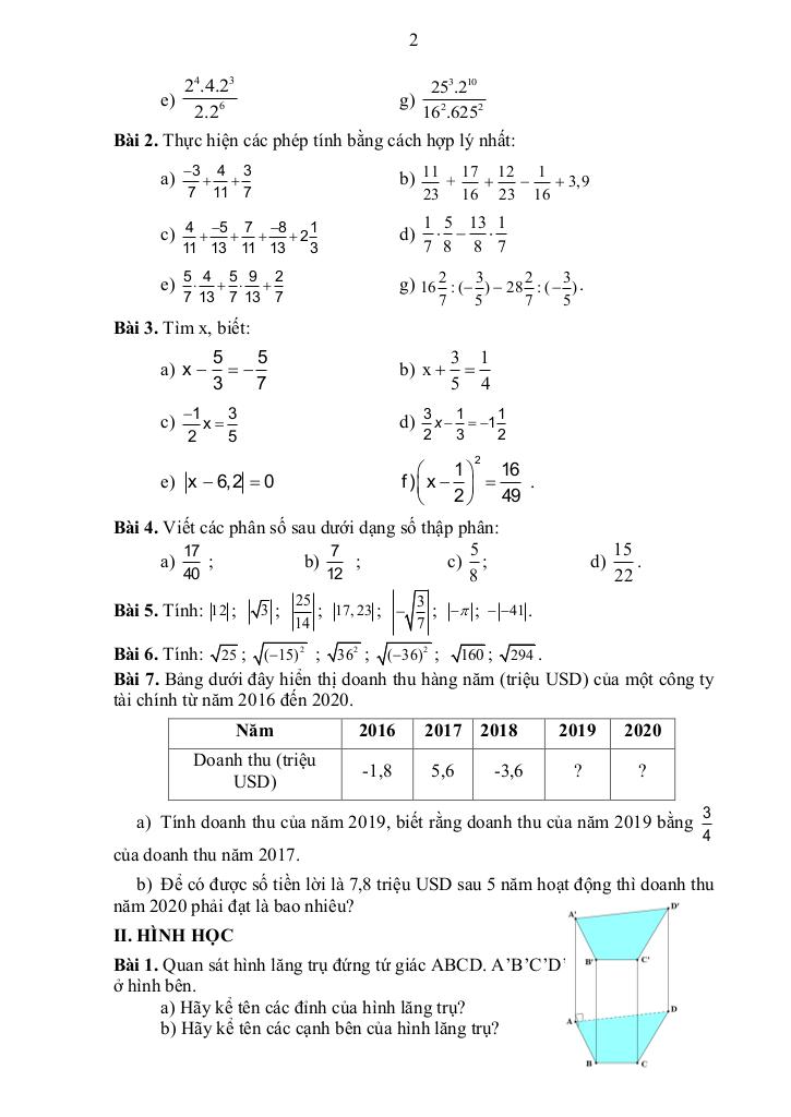 đề cương giữa học kì 1 toán 7 năm 2025 – 2026 trường thcs long toàn – tp hcm 1