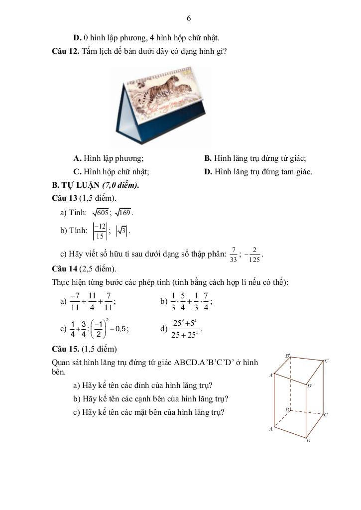 đề cương giữa học kì 1 toán 7 năm 2025 – 2026 trường thcs long toàn – tp hcm 5