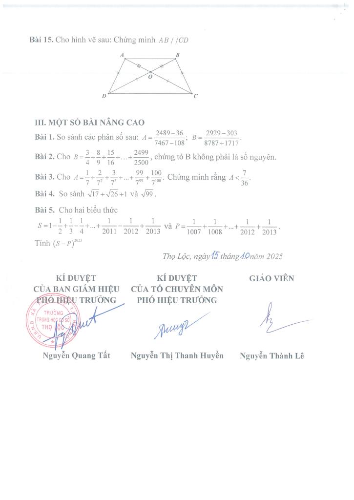 đề cương giữa học kì 1 toán 7 năm 2025 – 2026 trường thcs thọ lộc – hà nội 7
