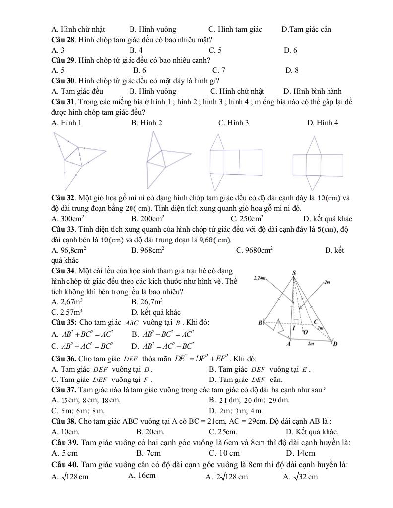 đề cương giữa học kì 1 toán 8 năm 2025 – 2026 trường thcs lĩnh nam – hà nội 2