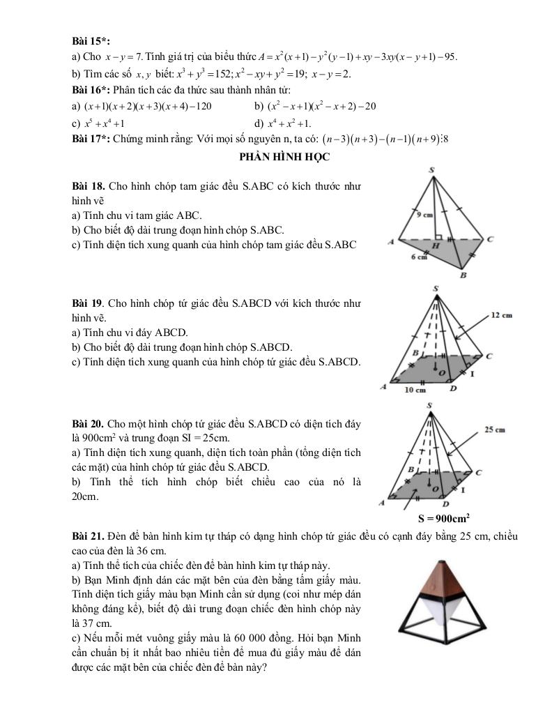 đề cương giữa học kì 1 toán 8 năm 2025 – 2026 trường thcs lĩnh nam – hà nội 5